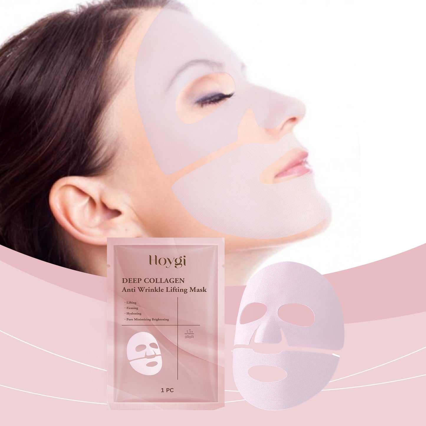 Hoygi Collagen Anti-Wrinkle Moisturizing Mask (Bag) Brightens, Rejuvenates And Nourishes Every Inch Of Skin With Radiance. Moisturizing Mask
