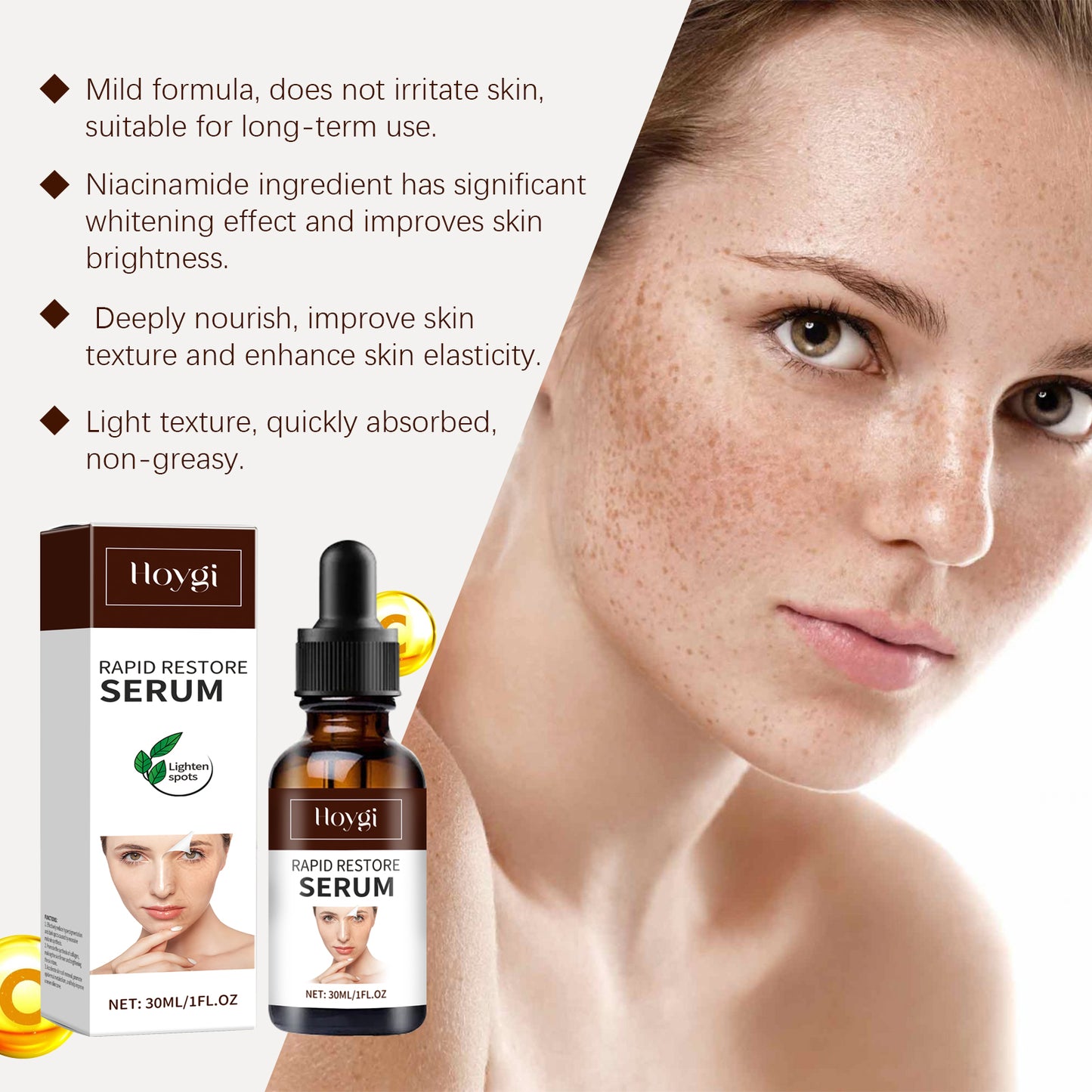 Hoygi Facial Skin Repair Essence Gently Moisturizes And Hydrates The Face To Restore Bright And Dull Skin