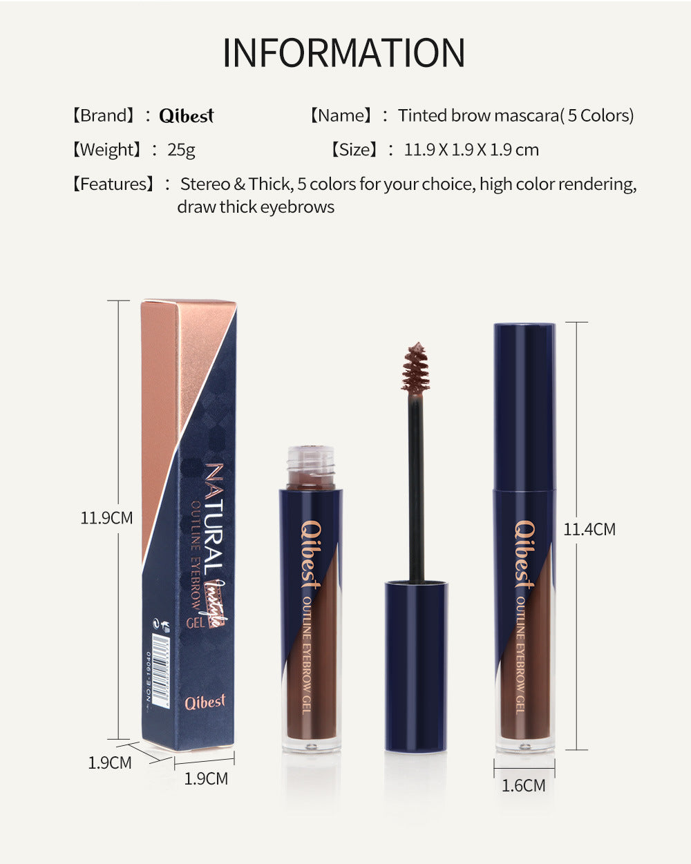 QIBEST Three Dimensional Thick Eyebrow Dyeing Liquid Eyebrow Dyeing Eyebrow Cream Waterproof Makeup Does Not Smudge Does Not Take Off Makeup