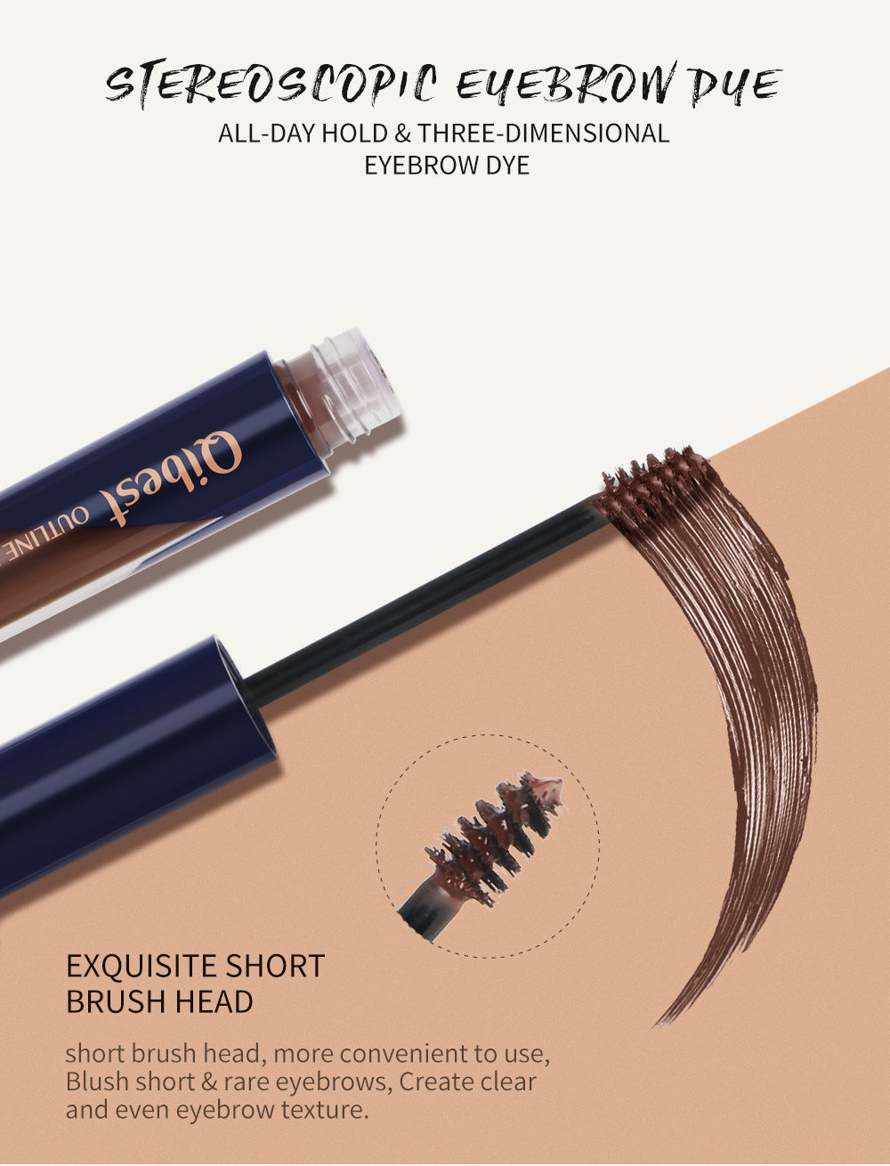 QIBEST Three Dimensional Thick Eyebrow Dyeing Liquid Eyebrow Dyeing Eyebrow Cream Waterproof Makeup Does Not Smudge Does Not Take Off Makeup