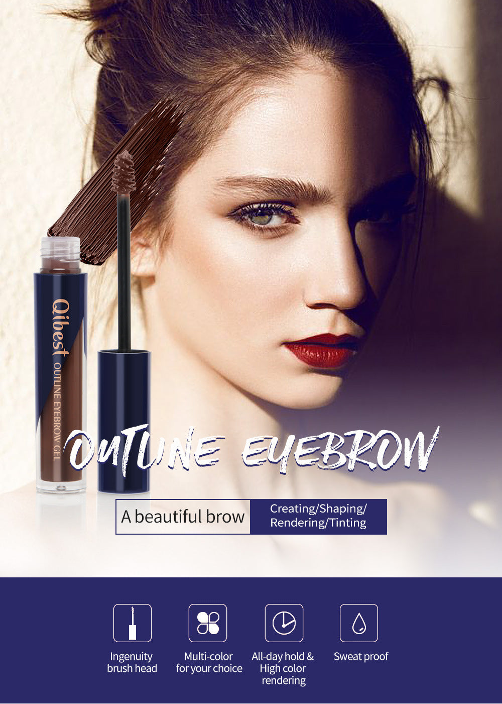 QIBEST Three Dimensional Thick Eyebrow Dyeing Liquid Eyebrow Dyeing Eyebrow Cream Waterproof Makeup Does Not Smudge Does Not Take Off Makeup