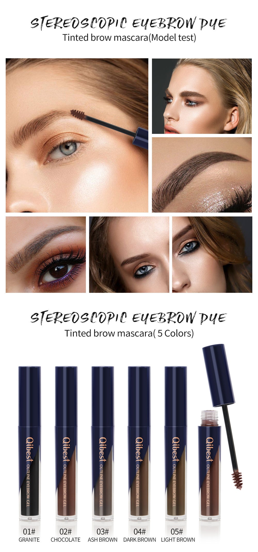 QIBEST Three Dimensional Thick Eyebrow Dyeing Liquid Eyebrow Dyeing Eyebrow Cream Waterproof Makeup Does Not Smudge Does Not Take Off Makeup