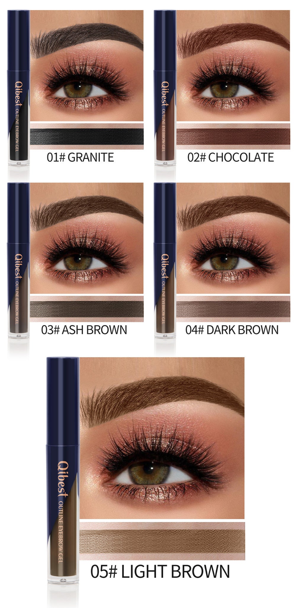 QIBEST Three Dimensional Thick Eyebrow Dyeing Liquid Eyebrow Dyeing Eyebrow Cream Waterproof Makeup Does Not Smudge Does Not Take Off Makeup