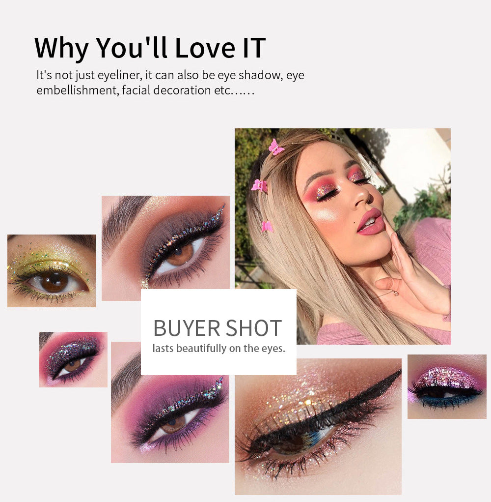 HANDAIYAN Symphony Eyeliner Eye Shadow Dream Shiny Eyeliner Jelly Bright Sequin Eyeliner Eye Shadow
