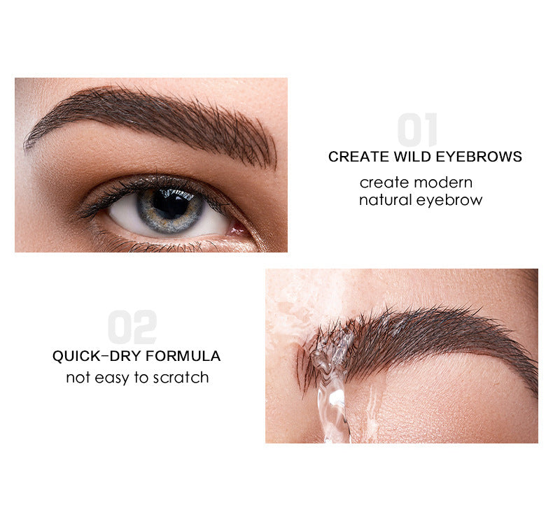 NICEFACE New 4 Color Eyebrow Dyeing Cream Slim Brush Head Waterproof/Anti-Sweat Eyebrow Dyeing Liquid Long Lasting Makeup Without Smudging