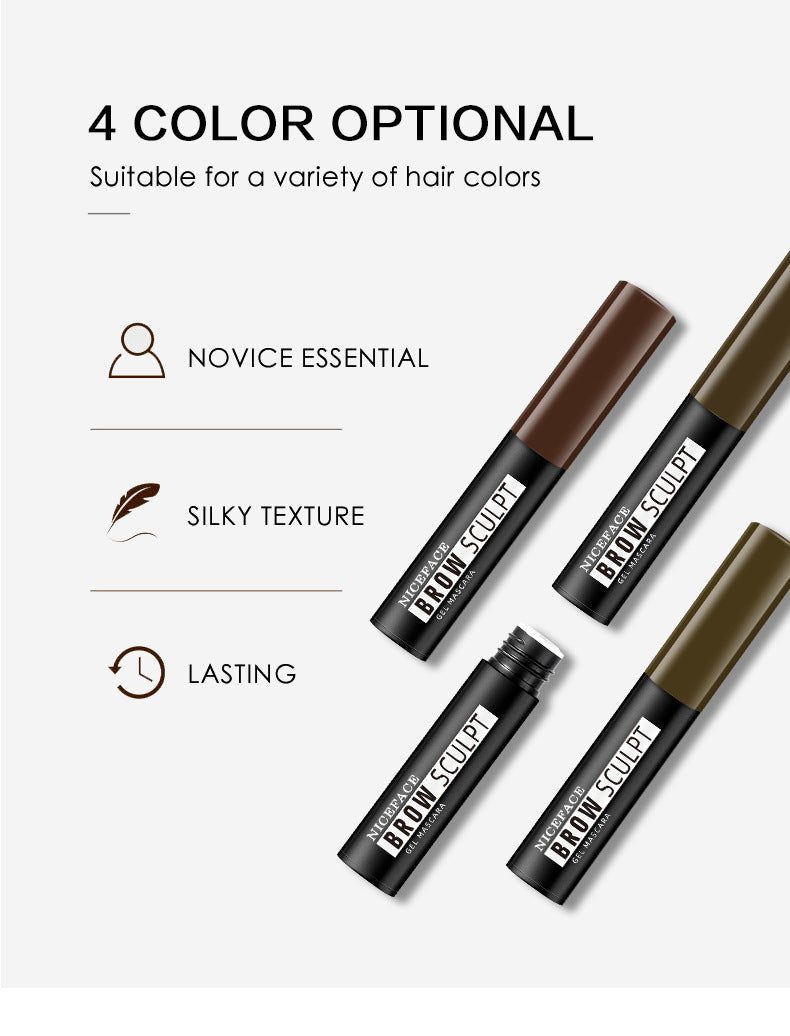 NICEFACE New 4 Color Eyebrow Dyeing Cream Slim Brush Head Waterproof/Anti-Sweat Eyebrow Dyeing Liquid Long Lasting Makeup Without Smudging