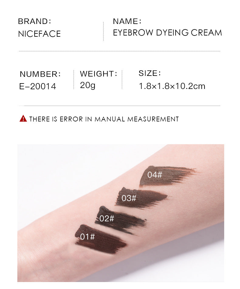 NICEFACE New 4 Color Eyebrow Dyeing Cream Slim Brush Head Waterproof/Anti-Sweat Eyebrow Dyeing Liquid Long Lasting Makeup Without Smudging