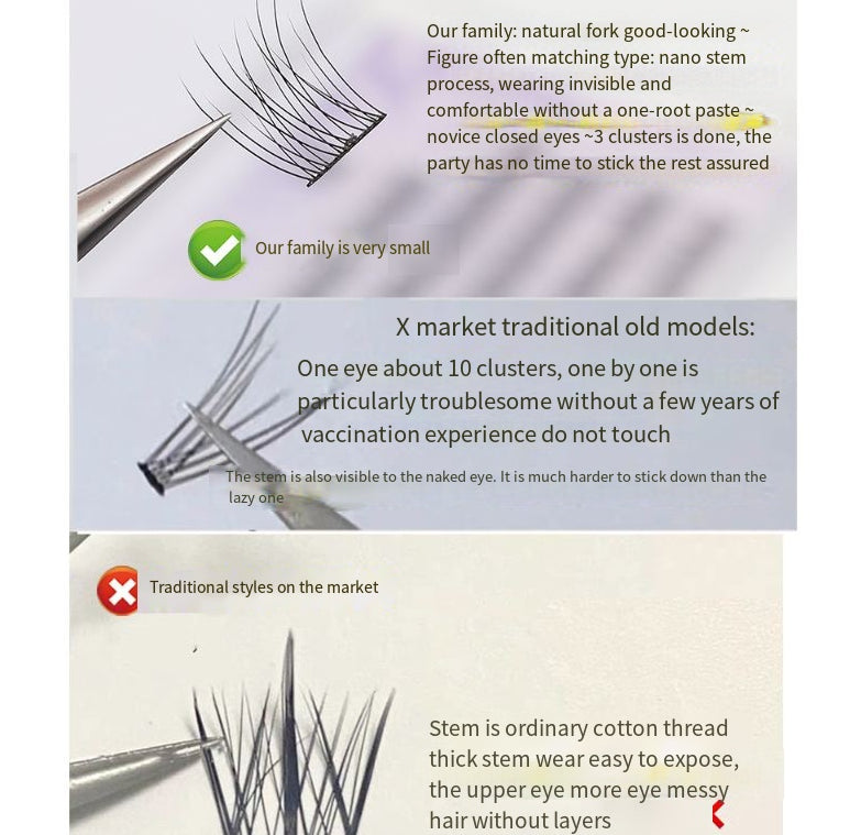 Lazy Fish Tail False Eyelashes Trilogy Natural Simulation Thick Single Cluster Lazy Series Deviruchi Eyelashes