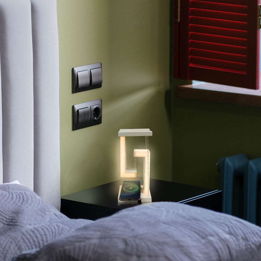 Wireless Charging Levitating LED Table Night Lamp-USB Plugged-in
