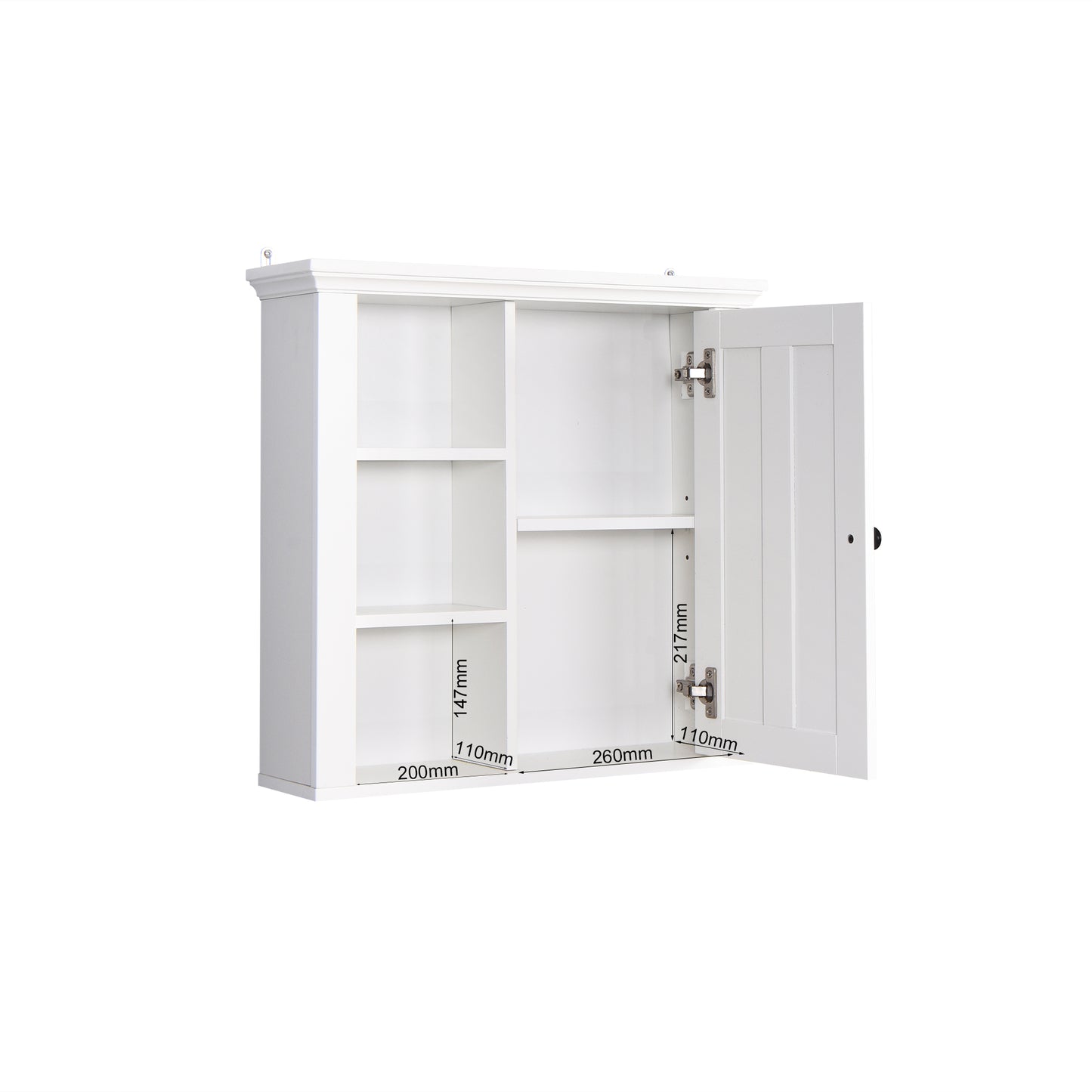 Modern Designed Wooden Bathroom Wall Mounted Cabinet with Door- White