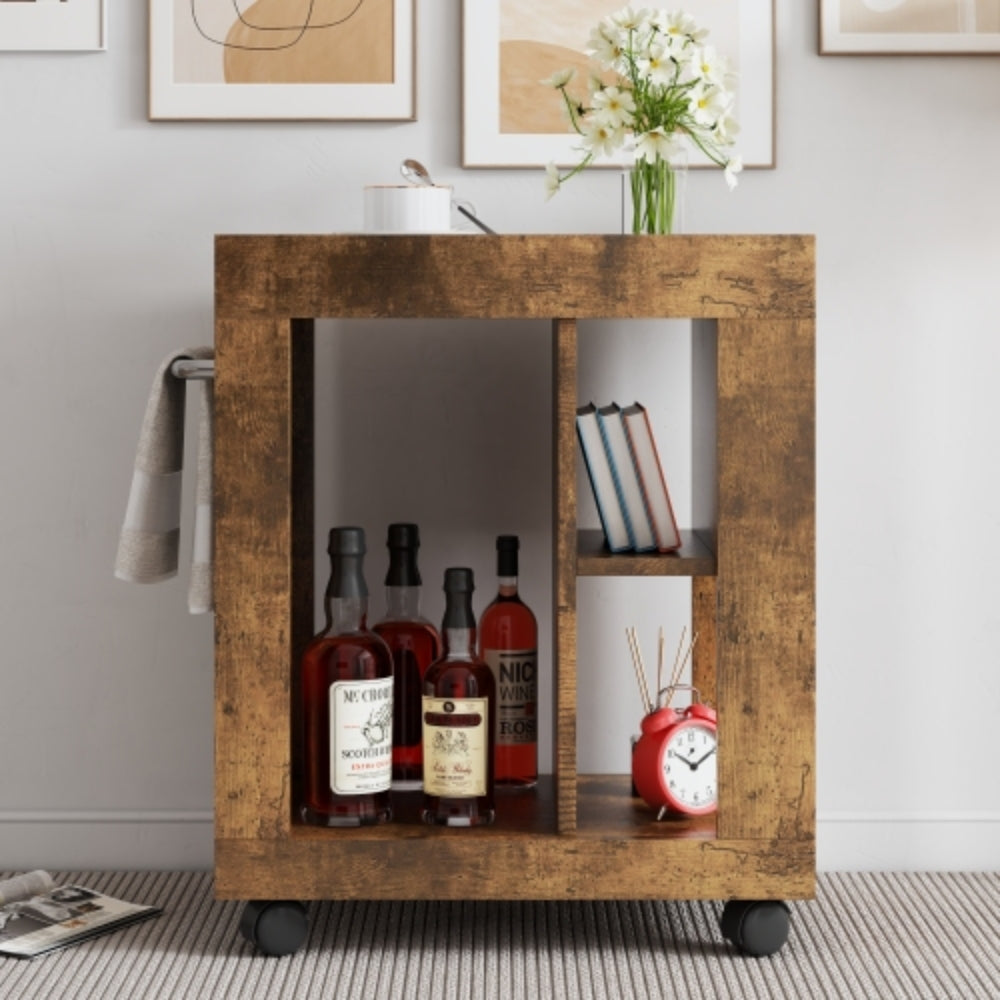 Mid Century Modern Movable Side Cabinet for Sofa