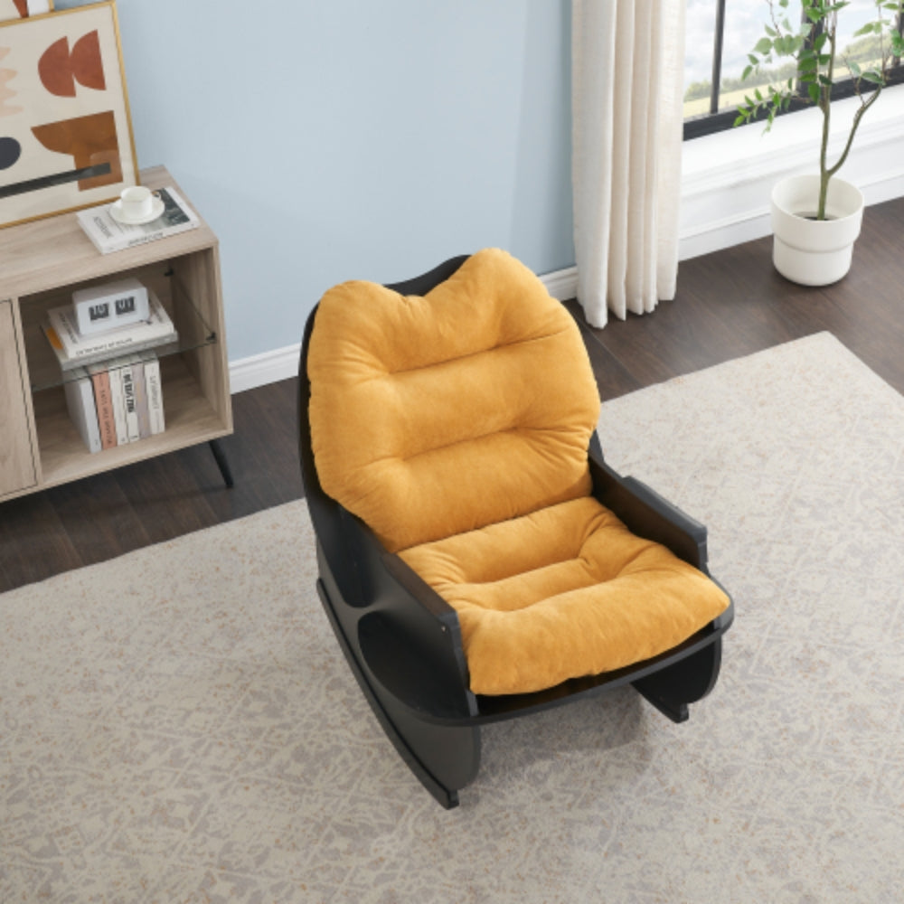Comfortable Yellow Balcony Rocking Chair
