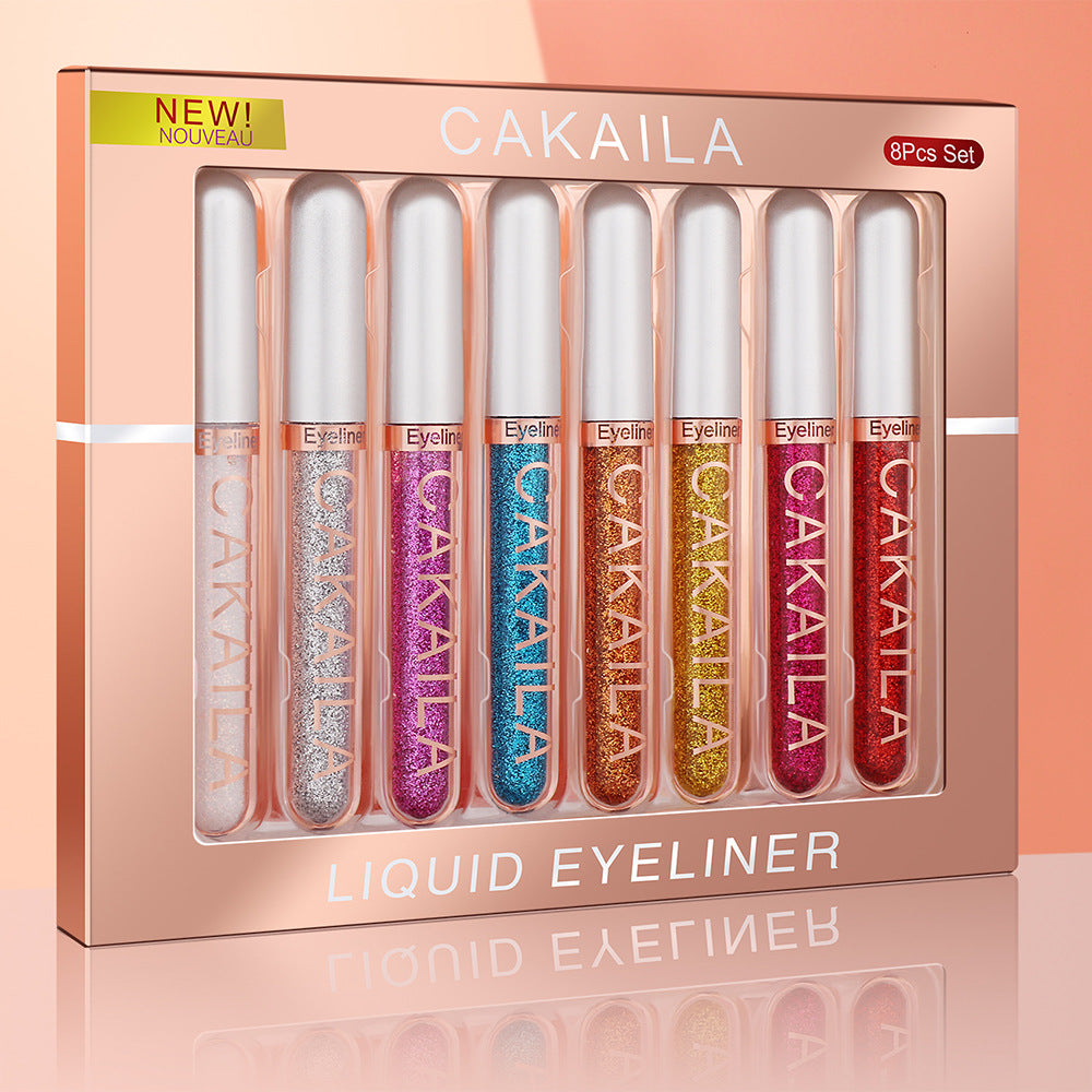 CAKAILA 8 color Matte Glitter Color Liquid Eyeliner Set Long lasting and not smudged