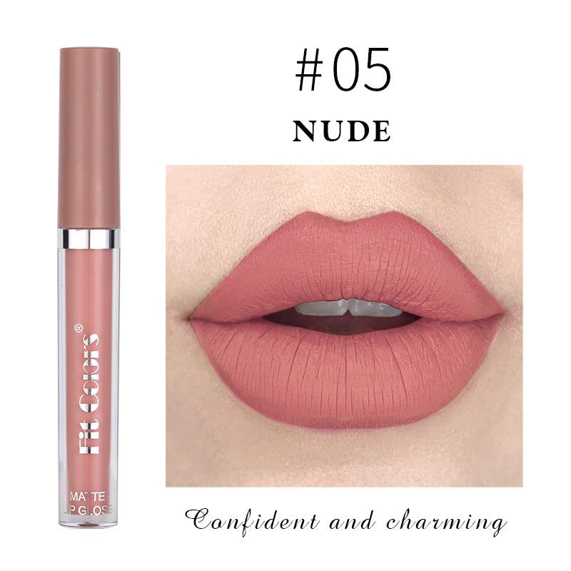 Fit Colors Matte Non Stick Cup Lip Gloss Fog Face Velvet Thin Tube Liquid Lipstick