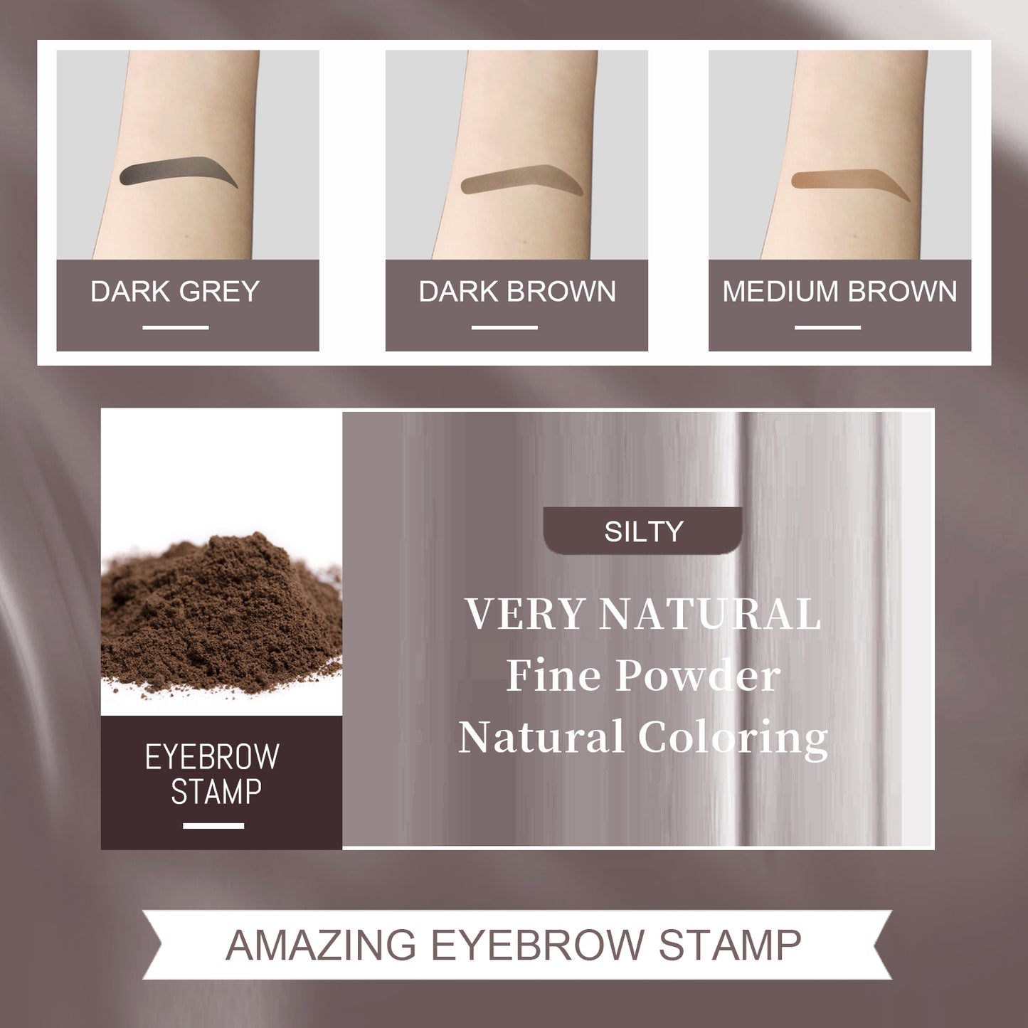 EELHOE Eyebrow Print Mold Eyebrow Drawing (Dark Grey Box) Lazy Eyebrow Filling Makeup Eyebrow Cake Waterproof Hairline Powder