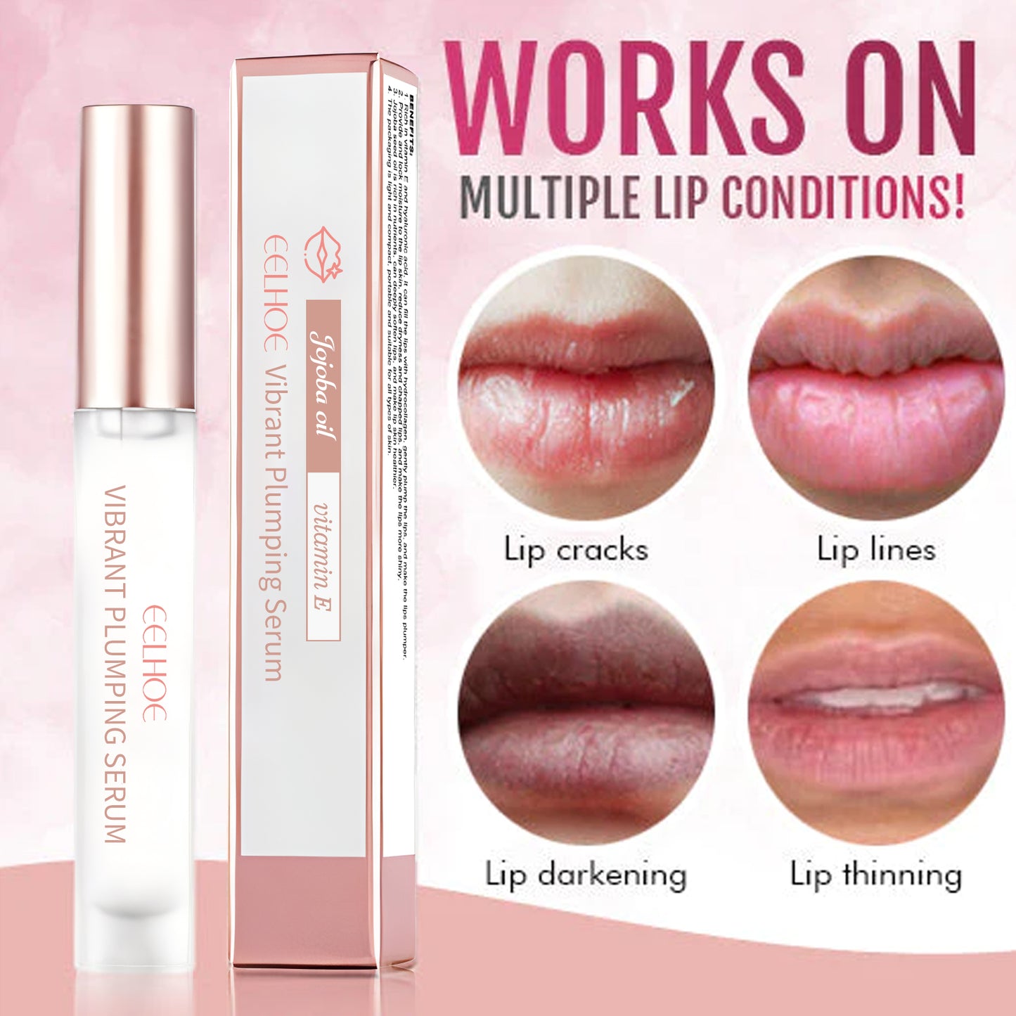 EELHOE Moisturize And Plump Lips, Lip Anti-Dry Crack Fade Lip Lines Moist Lips Moist Water Tender Care Toot Lips