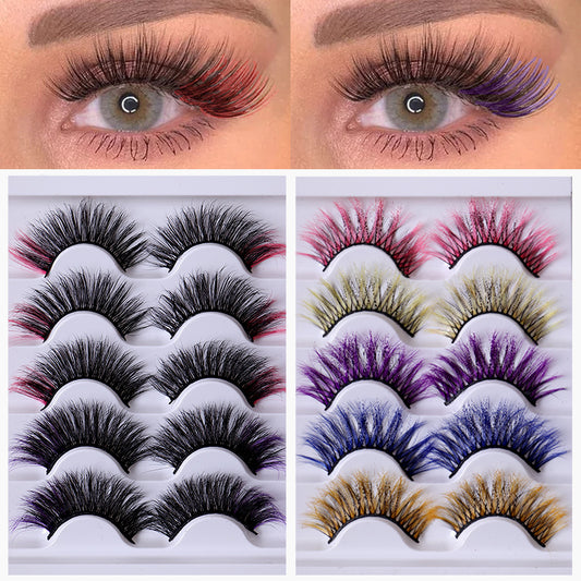 Colorful 5 Pairs Of False Eyelashes