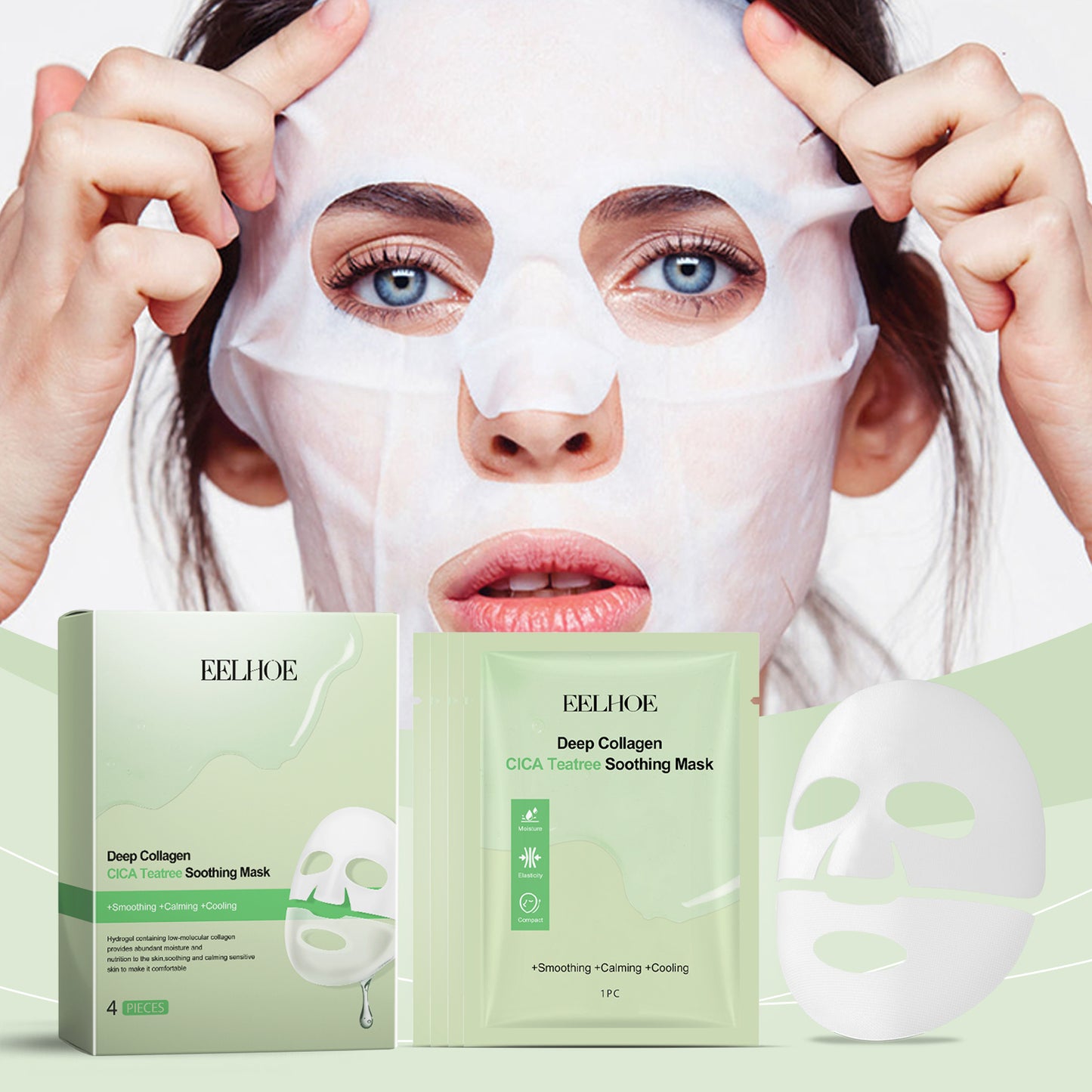 EELHOE Collagen Tea Tree Skin Care Mask (Box Set) Hydrating, Moisturizing And Caring For The Skin, Elastic, Bright And Radiant Skin Care Mask