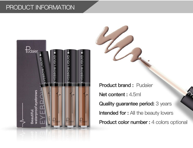 Pudaier 24Hour Waterproof Non-Fading Eyebrow Liquid Semi-Permanent Magic Eyebrow Cream