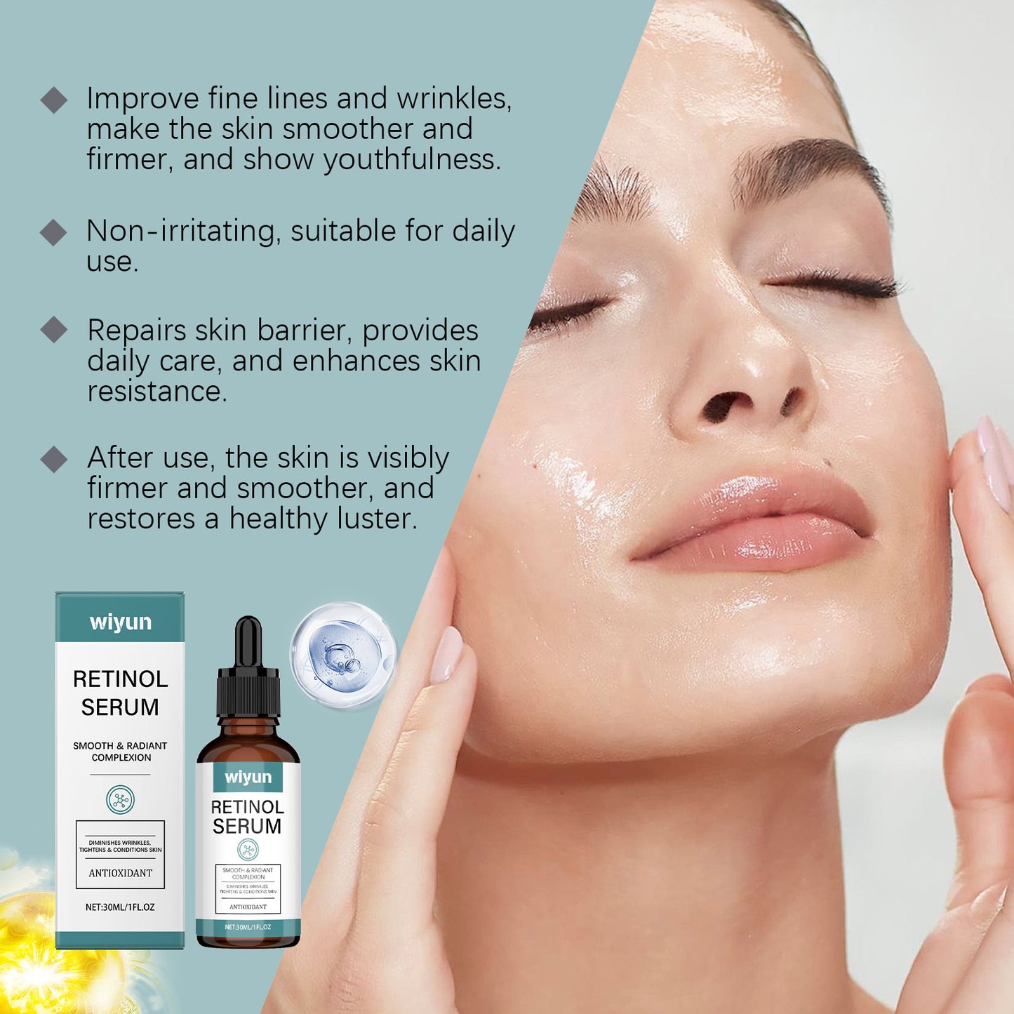 Wiyun Retinol Essence Gently Hydrates Skin, Improves Dry Skin And Nourishes Facial Skin