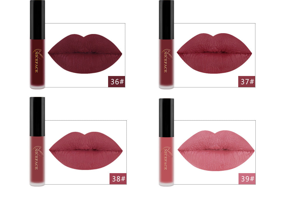 NICEFACE Matte Lip Glaze Does Not Fade And Does Not Stick To Cup Lip Gloss Non-Moisturizing Lipstick Orange