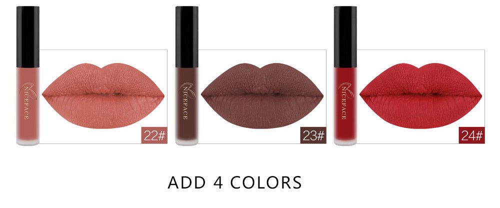 NICEFACE Matte Lip Glaze Does Not Fade And Does Not Stick To Cup Lip Gloss Non-Moisturizing Lipstick Orange