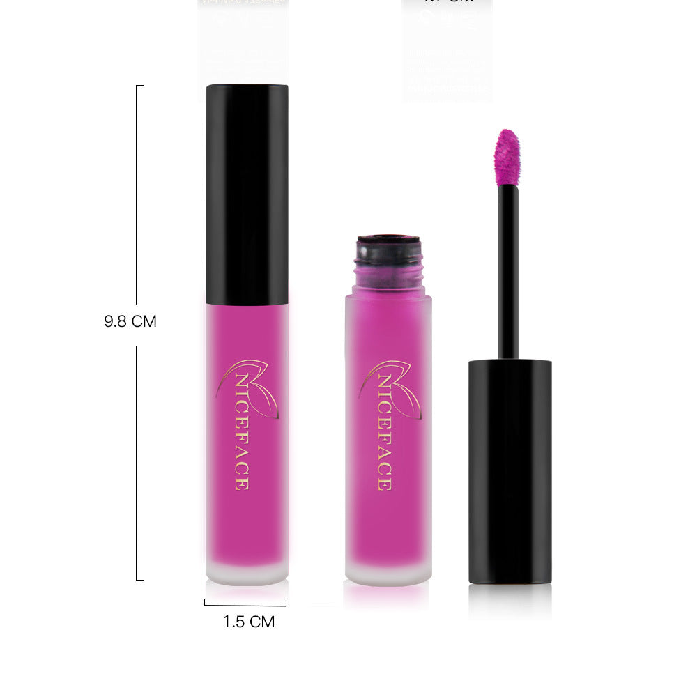 NICEFACE Matte Lip Glaze Does Not Fade And Does Not Stick To Cup Lip Gloss Non-Moisturizing Lipstick Orange