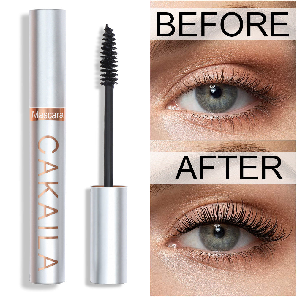 CAKAILA Makeup thick and long mascara silver tube waterproof long lasting non-smudge false mascara