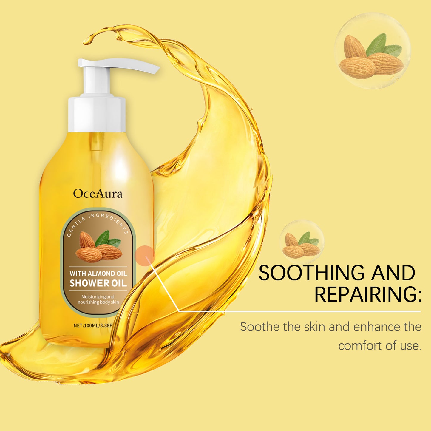 OceAura Coconut Oil Bath Oil Gently Cleanses Body Skin Moisturizing, Smooth And Nourishing Skin Bath Oil