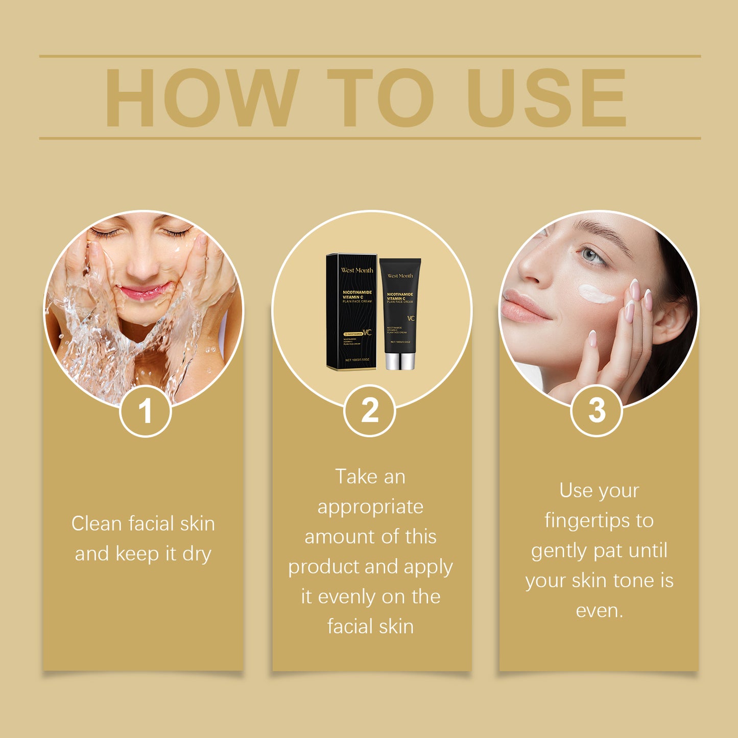 West&Month Plain Face Cream, Brightening Skin And Toning Natural Concealer Beauty