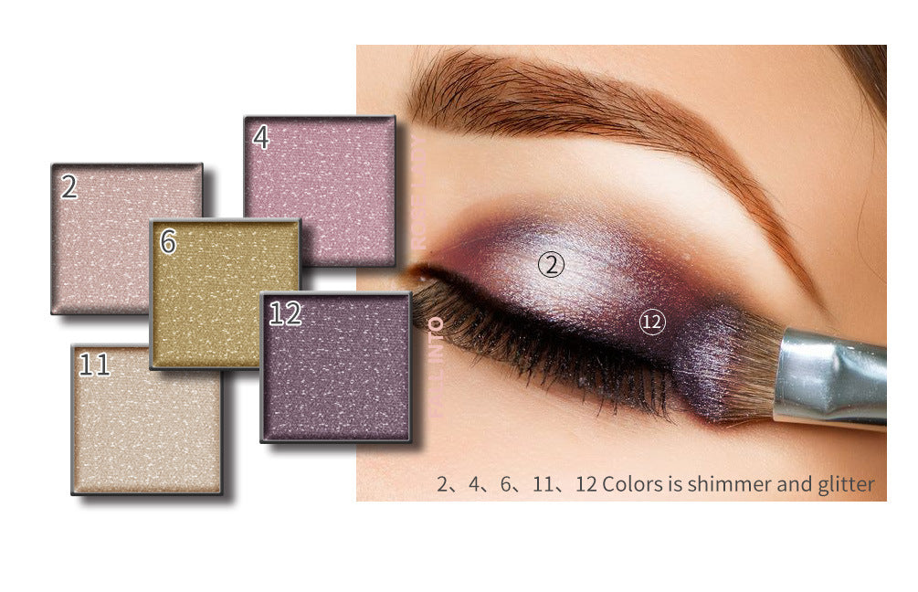 QIBEST 14 Color Eyeshadow Palette Matte Eyeshadow Low Key Luxury Velvet Glossy Eyeshadow Palette