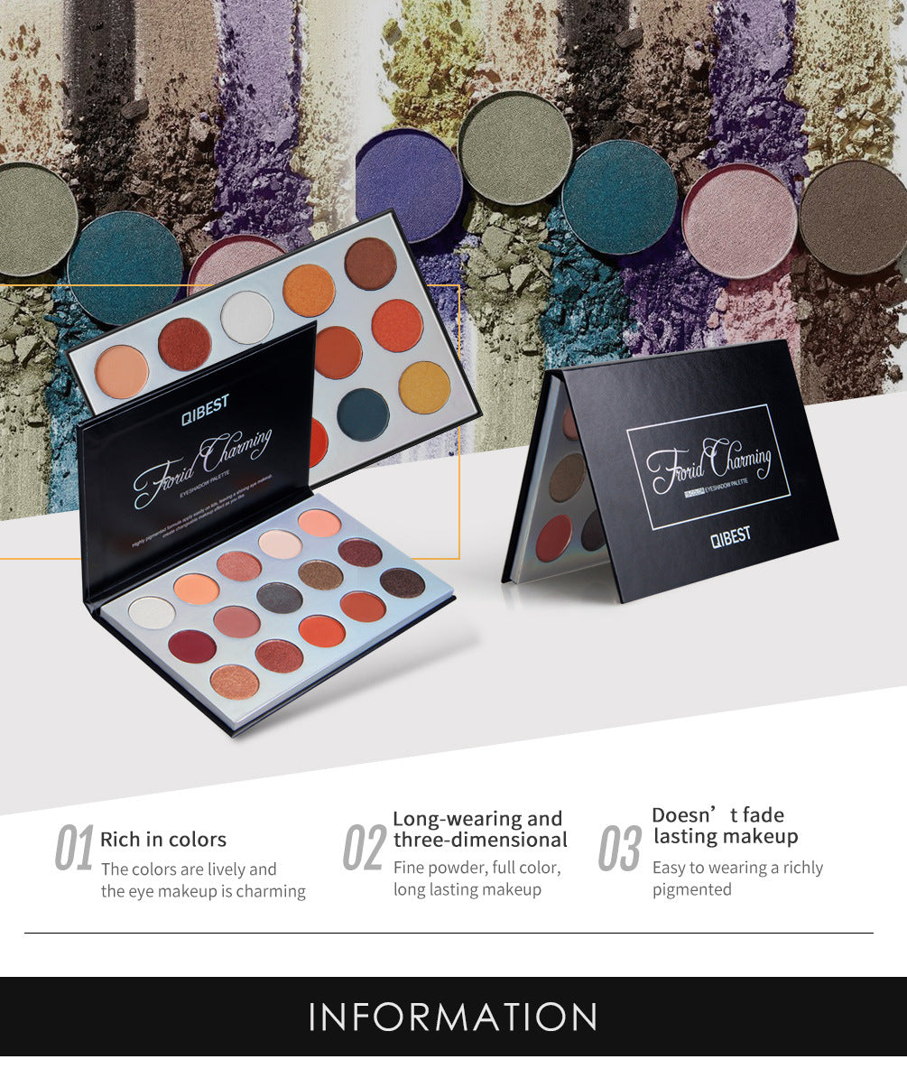 QIBEST 15 Color Eyeshadow Palette Renaissance Eyeshadow Palette Sunset Eyeshadow