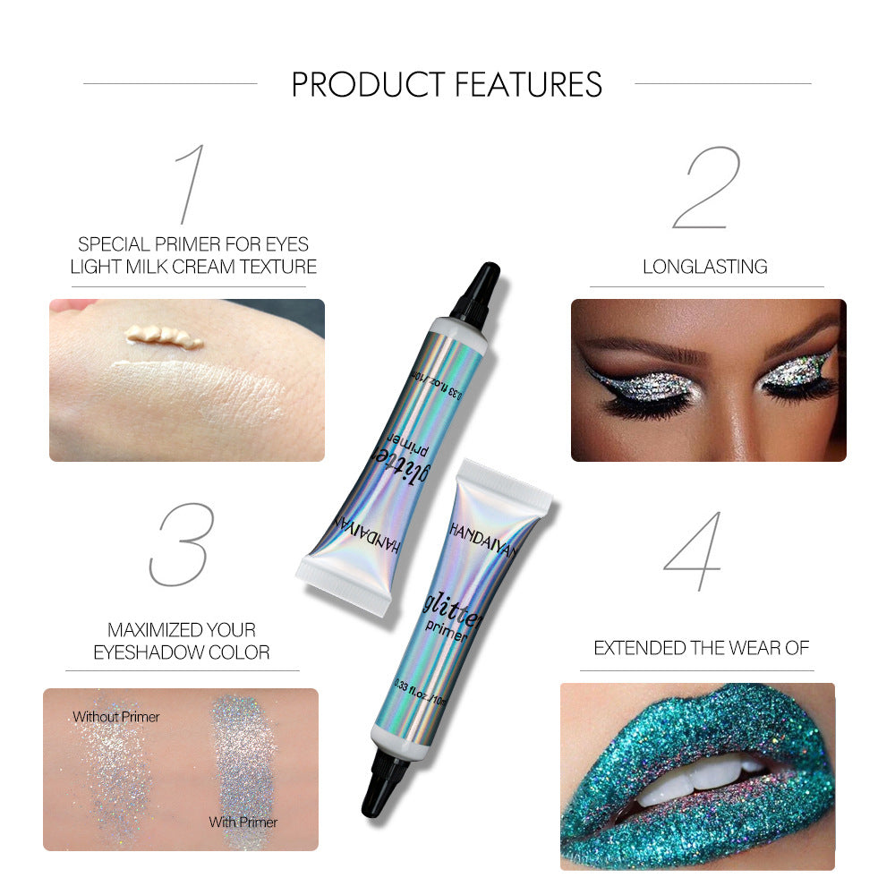 HANDAIYAN Sequin Primer Eyeshadow Makeup Primer Lips Eyes Face Multi Purpose Primer