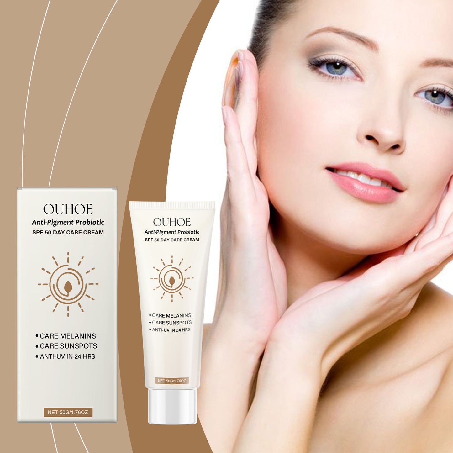OUHOE Protective Moisturizing Face Cream, Summer Outdoor Moisturizing, Moisturizing And Brightening Skin Care Refreshing Isolation Lotion