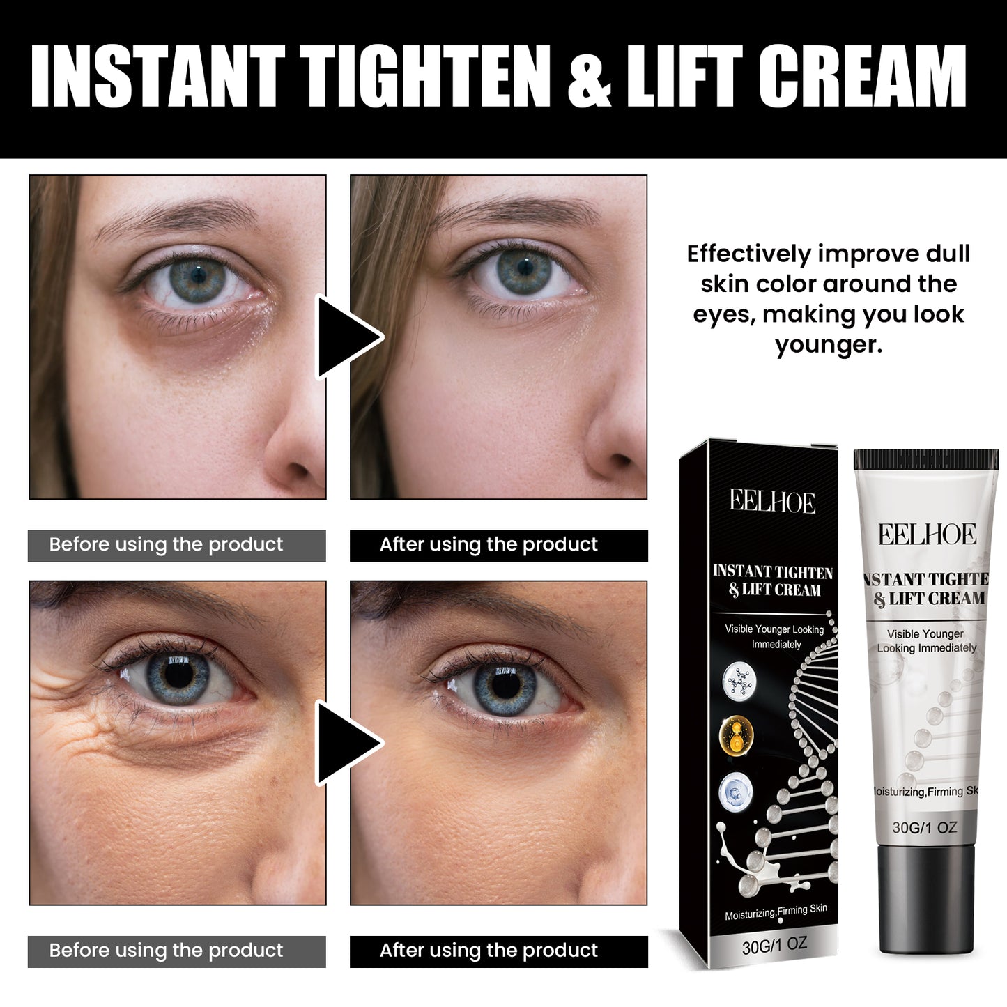 EELHOE Instant Tighten & Lift Cream, Hydrating, Moisturizing, Brightening, Firming, And Moisturizing Facial Skin