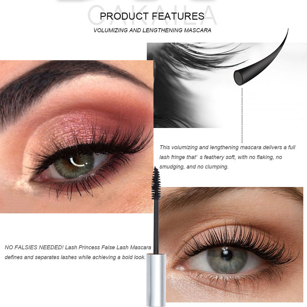 CAKAILA Makeup thick and long mascara silver tube waterproof long lasting non-smudge false mascara