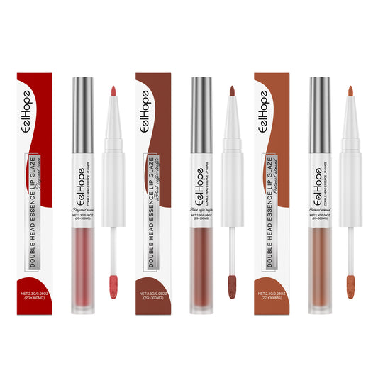 Double Head Essence Lip Line&Lip Glaze Pen 2-In-1