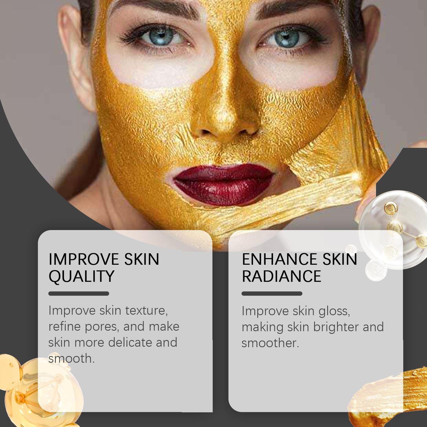 West Month Gold Peel Mask, 24k Gold Collagen Peel Mask Firming Moisturizing And Cleansing MaskWest Month Gold Peel Mask, 24k Gold Collagen Peel Mask Firming Moisturizing And Cleansing Mask