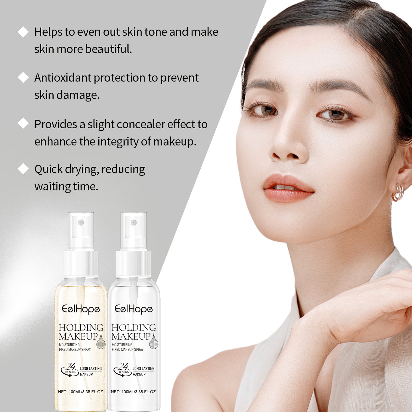 Eelhope Setting Spray Natural Light And Light Setting Clear, Hydrating, Refreshing, Long-Lasting And Not Easy To Remove Makeup