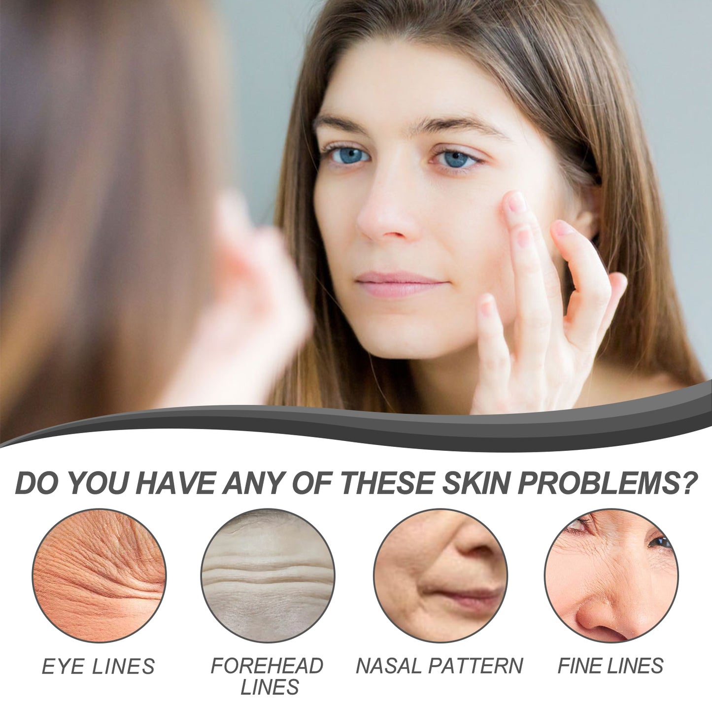 OUHOE Anti-Wrinkle Serum, Firming Facial Skin, Lightening Fine Lines, Lifting Hair Lines, Brightening Skin Essence