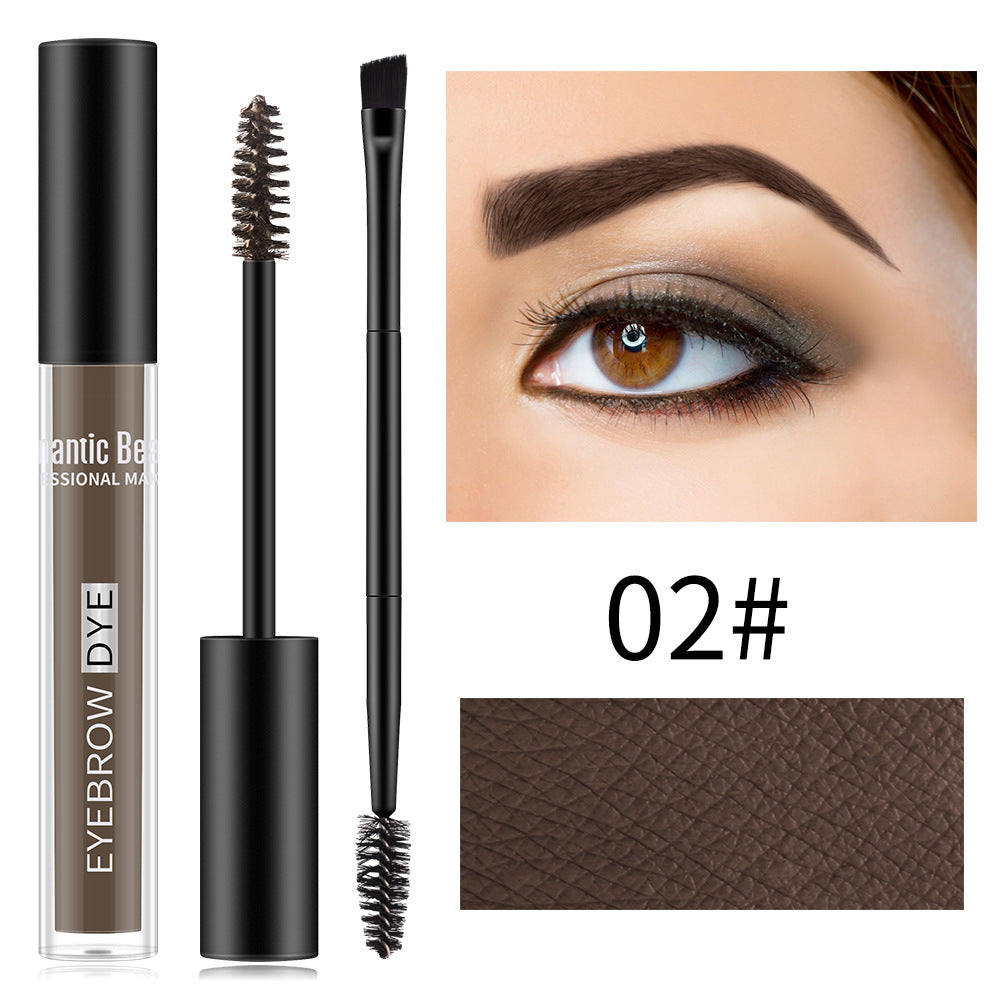Romantic Beauty Two-Headed Brow Brush For Long-Lasting Styling Waterproof Perspiration-Proof Brow Dye