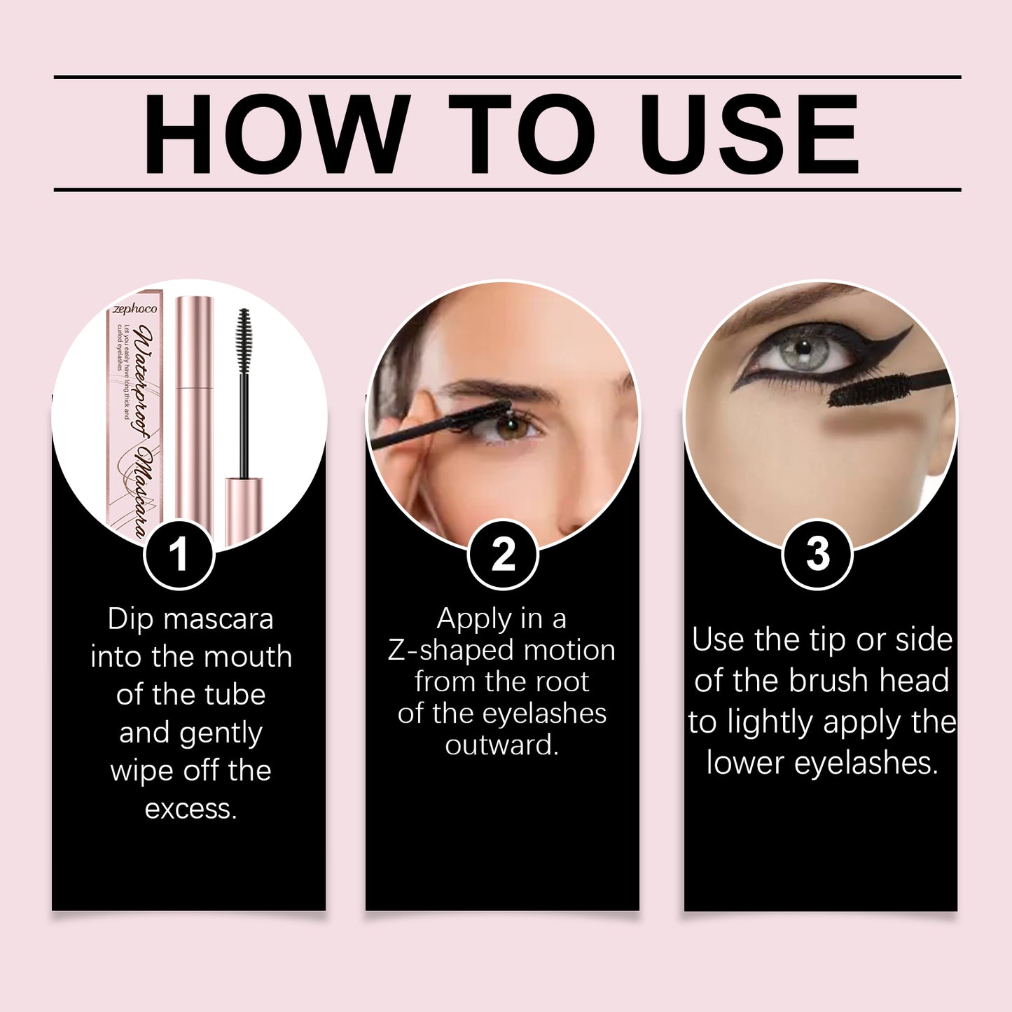 zephoco Brown Curl Mascara, Daily Moisturizes Natural Beauty Holding Eye Mascara