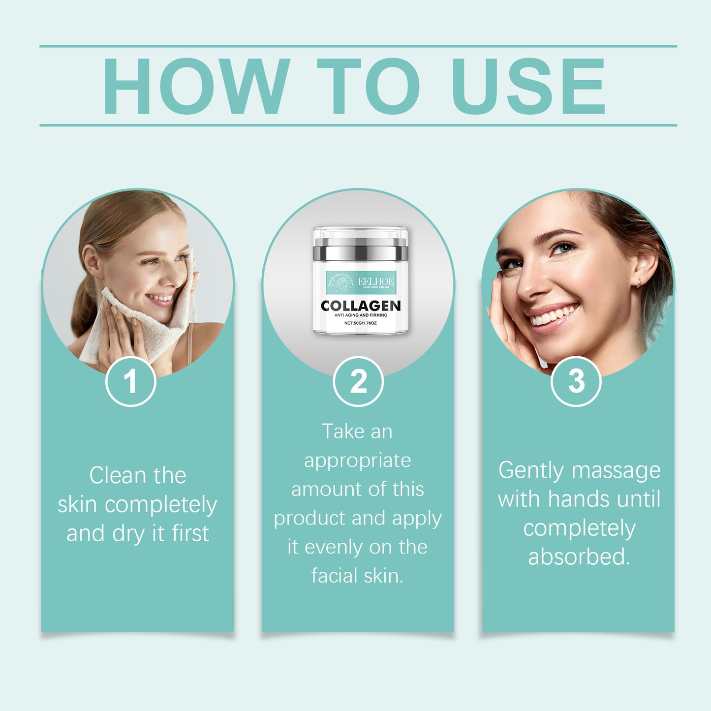 EELHOE Collagen Cream, A Daily Moisturizing Cream With Gentle Ingredients For Deep Moisturizing And Firming Skin
