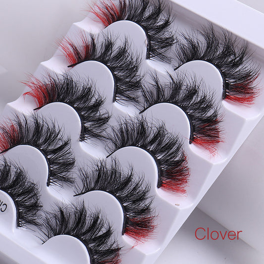 5 Pairs Of Colorful Fried False Eyelashes