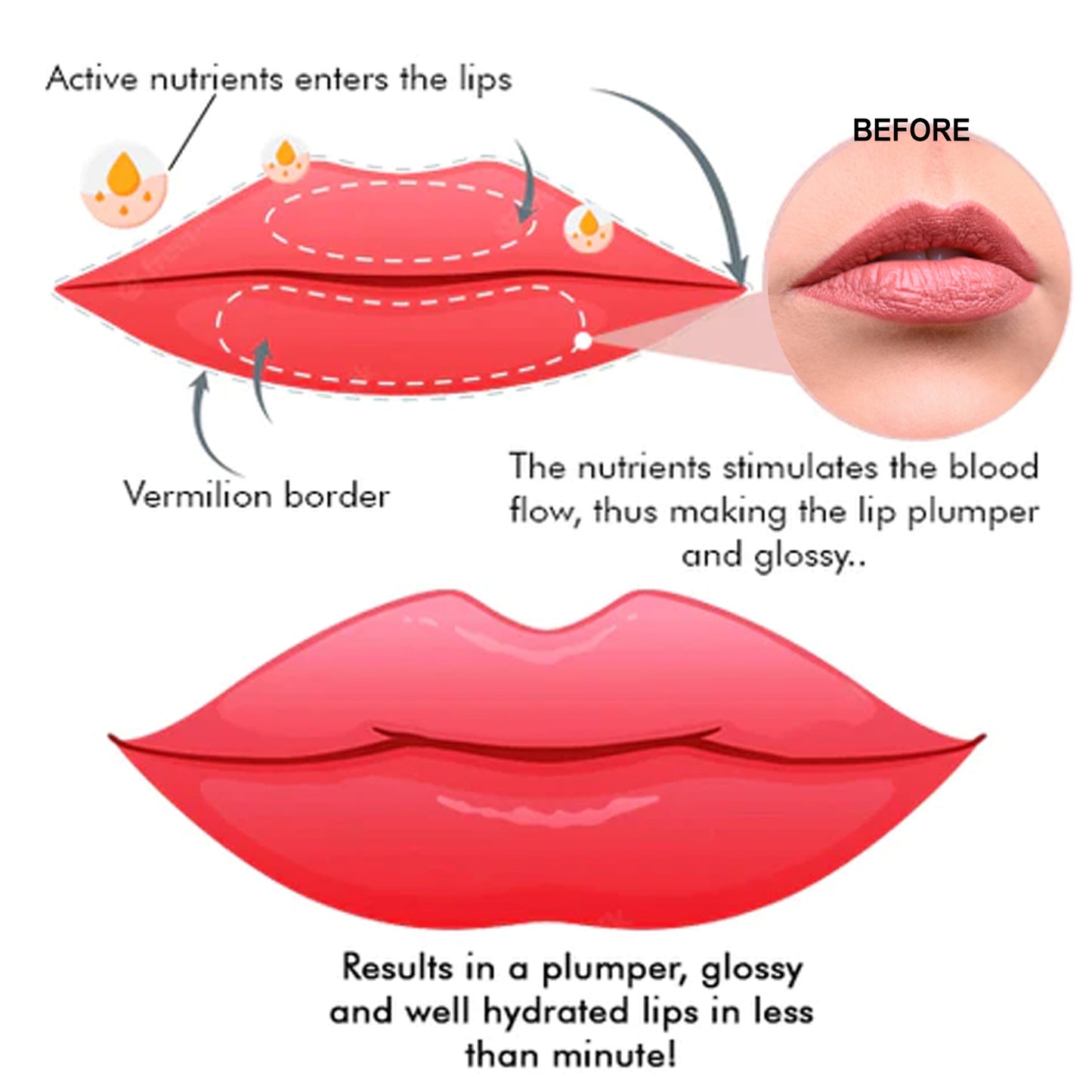 EELHOE Moisturize And Plump Lips, Lip Anti-Dry Crack Fade Lip Lines Moist Lips Moist Water Tender Care Toot Lips