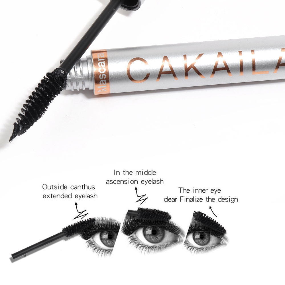 CAKAILA Makeup thick and long mascara silver tube waterproof long lasting non-smudge false mascara
