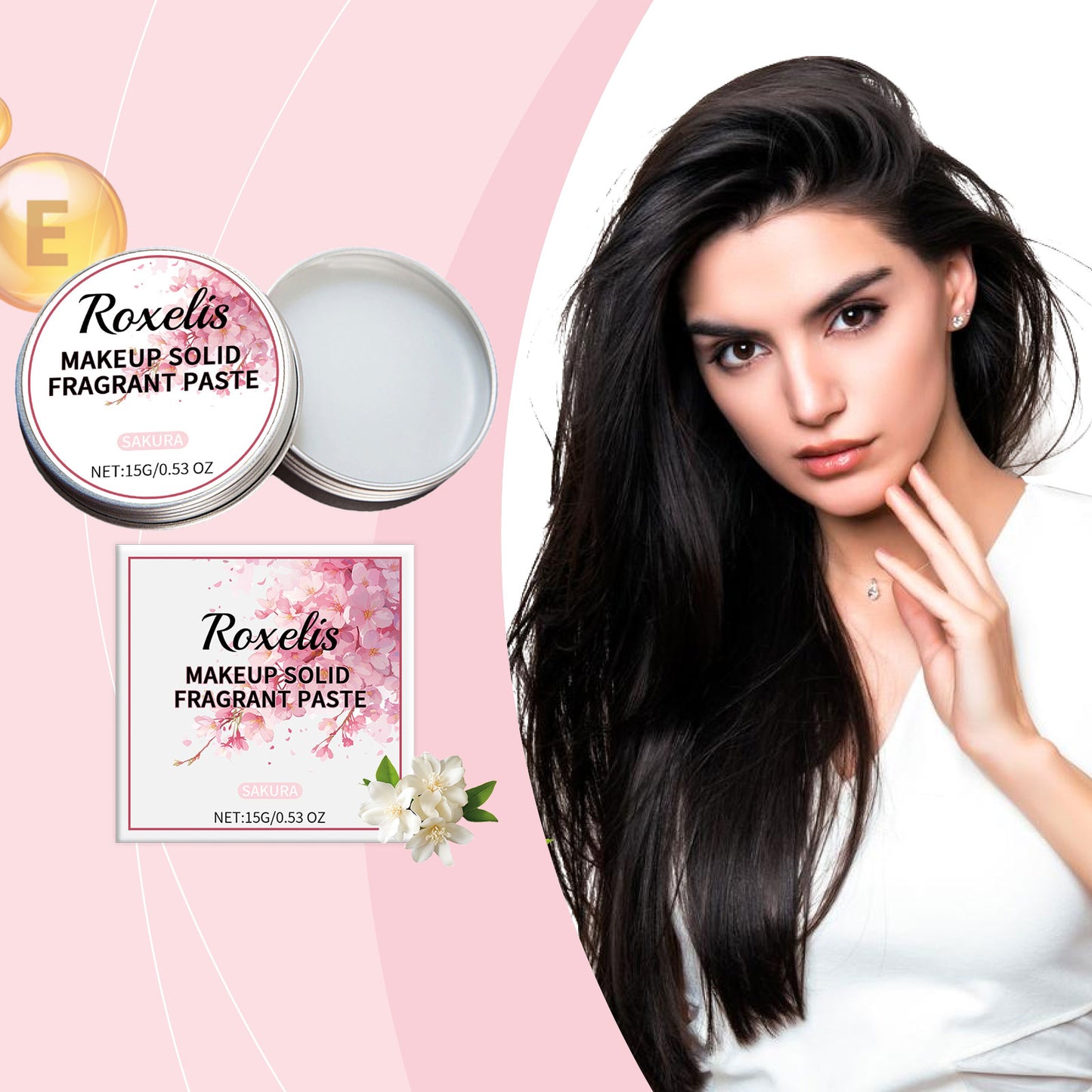 Solid Cherry Blossom Balm Mild Elegant Lasting Light Fragrance Exudes Charm Refreshing Non-Sticky Date Pocket Balm