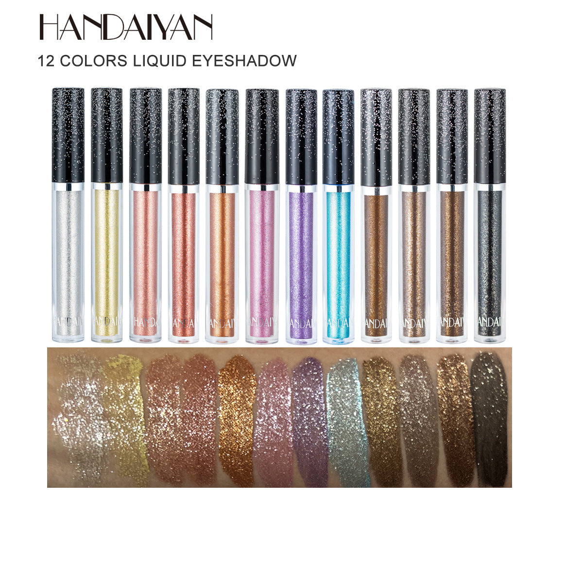 HANDAIYAN 12 Color Single Diamond Liquid Eye Shadow Psychedelic Pearly Shiny Eye Shadow Lying Silkworm Tear Makeup Eye Shadow Liquid