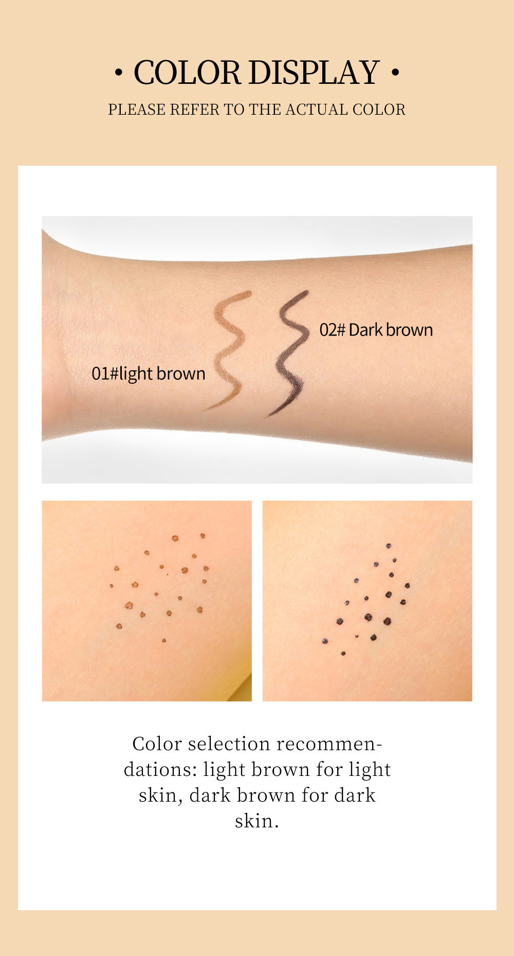 QIBEST Freckle Pen Natural Simulation Freckle Pen Color Development Waterproof Easy To Color Do Not Take Off Makeup Spot Pen Eyeliner
