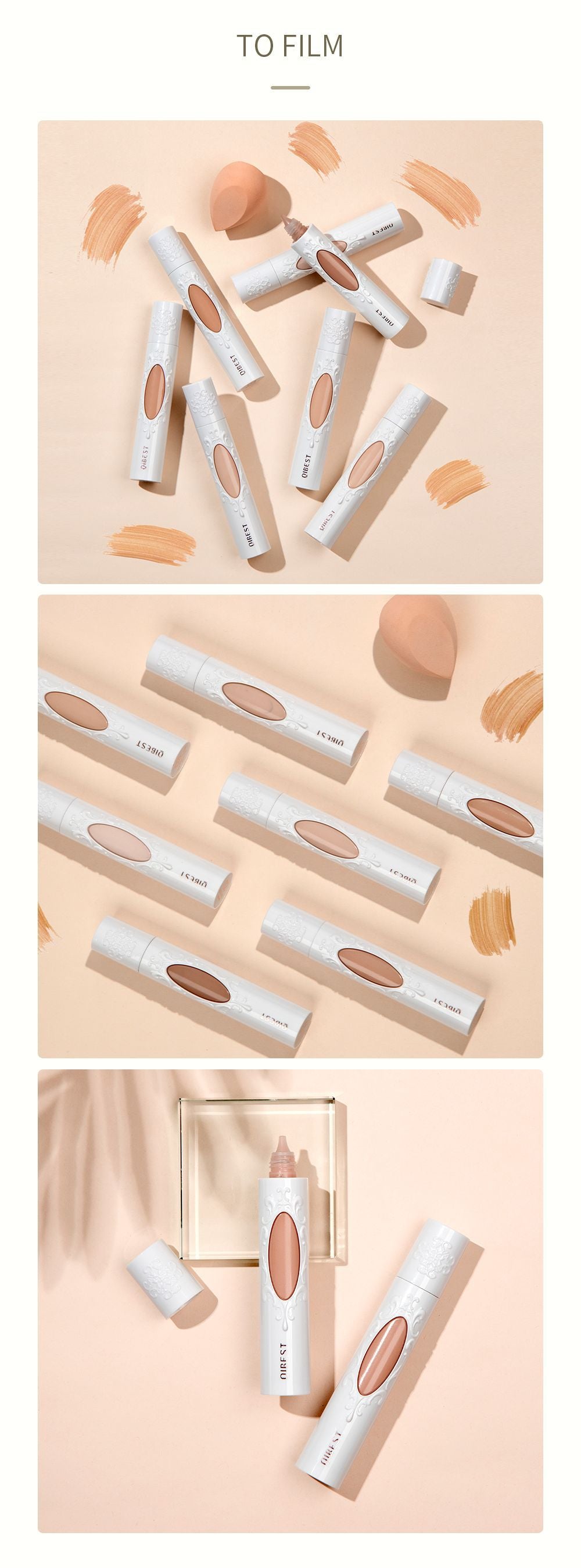 QIBEST Liquid Foundation Long-lasting Concealer Moisturizing Brightening Matte Natural Liquid Foundation Nude Makeup Conditioner